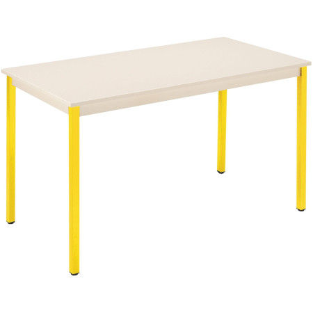 Table de réunion multiforme classique rectangulaire plateau beige